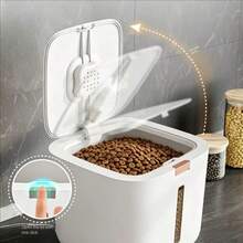Cat And Dog Food Bucket, Assorted Rice Storage Box, Rice Container, Moisture- And Pest-Resistant, Sealed Container, Press-Button Lid, Thick-Walled. - 10L - View 4