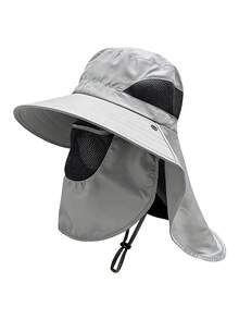 1 buah Topi Ember Bertepi Lebar Pelindung UV dengan Masker Wajah yang Dapat Dilepas, Cocok untuk Mendaki, Memancing, Aktivitas Luar Ruangan, Topi Musim Panas Unisex dengan Masker Ski - MultiWarna - View 6