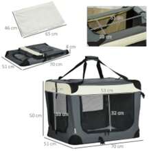 70cm Foldable Pet Carrier, With Cushion, For Small Dogs And Cats - Grey - T0001-01-745 - View 9