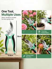 Gunting Kebun Stainless Steel untuk Memangkas Ranting Pohon Buah dan Bunga, Gunting Kebun Profesional, Gunting Hemat Tenaga - A - View 6