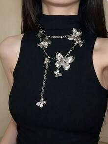 Rantai Pinggang Kupu-kupu Besar & Kecil Gaya Gadis Seksi yang Manis dan Menarik, Aksesori Logam Serbaguna, Desain Unik, Rantai Pinggang yang Dapat Diatur, Perhiasan Fashion Wanita - MultiWarna - View 5