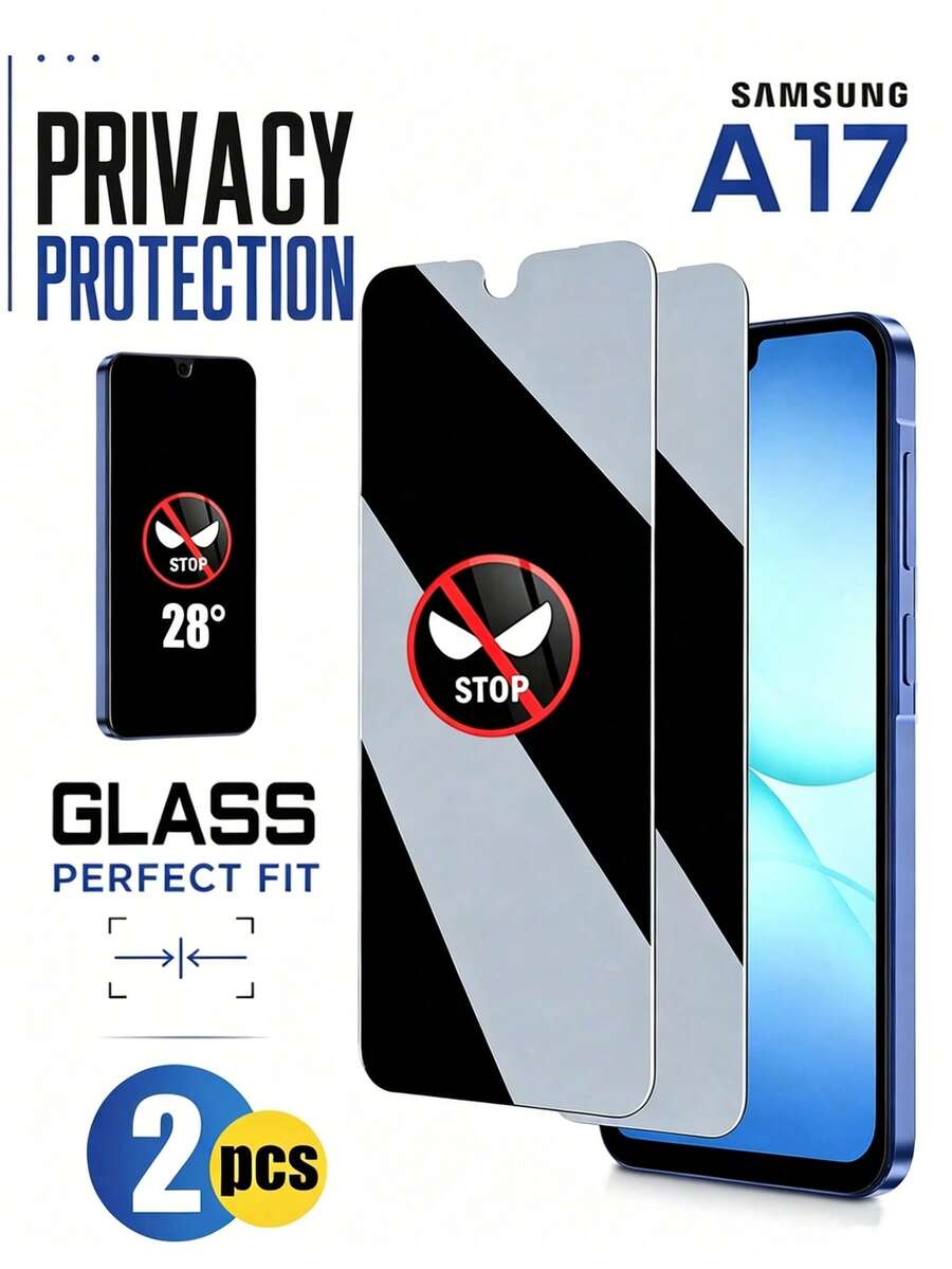 2片裝鋼化玻璃螢幕保護貼,適用於 Galaxy A56/A36/A26/A16/A15/A25/A35/A55/A05s/A05/A14/A24/A34/A54/A04e/A04/A04s/A13/A23/A03/4G/5G,易安裝,高清晰透明,無氣泡,生日禮物,適合家人與朋友,手機螢幕保護貼,手機配件,防水,防震,防刮,防指紋,全螢幕覆蓋 - 黑色 - 查看 1