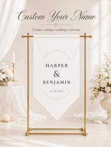 Welcome To Our Wedding Rustic Wedding Welcome Banner, Minimalist Ceremony Banner, Suitable For Wedding, Birthday And Party Backdrop - Multicolor - View 2