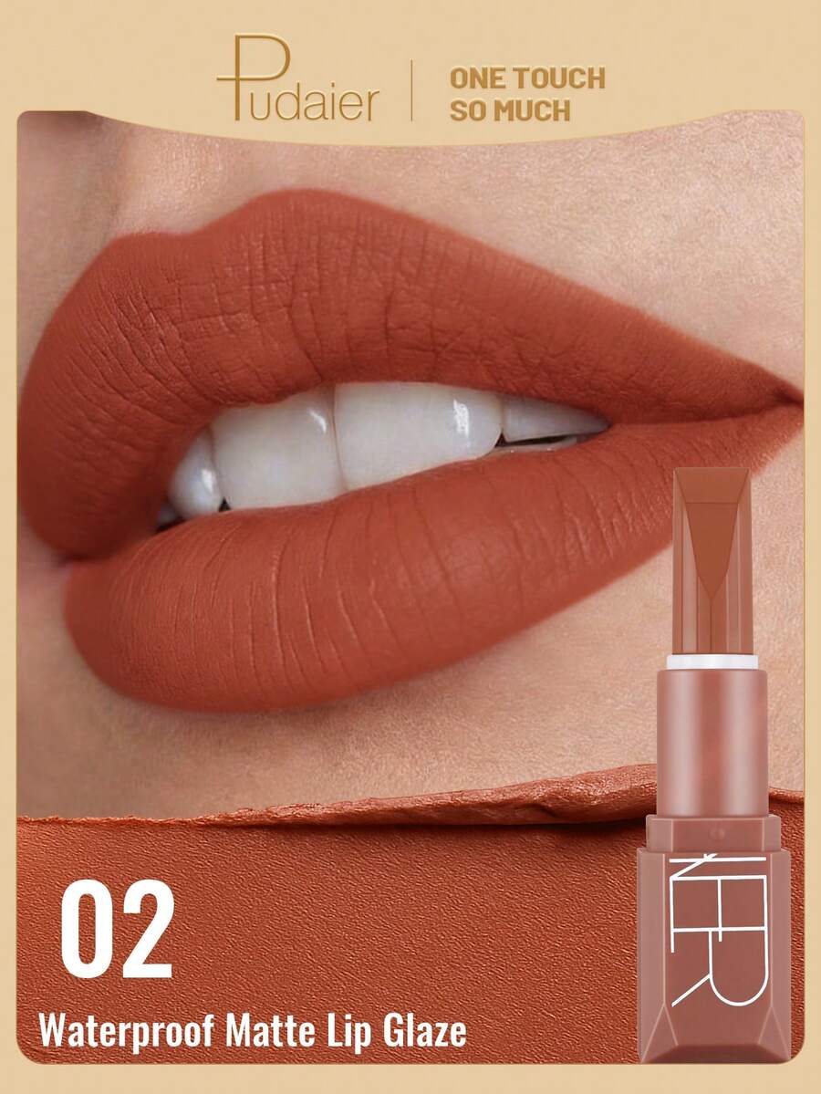 Pudaier Lipstik Matte Velvet - Warna Tahan Lama, Formula Melembapkan, Tekstur Velvet Mewah - Cocok untuk Semua Tampilan Makeup - Alat Kecantikan Penting untuk Wanita - Hadiah Ideal untuknya - 02 - View 1