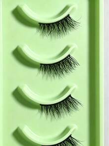 10 Pairs Natural Doll Eyelash Effect Half-Eye Style With Elongated Outer Corners, Suitable For Daily Commute And Dates - 彩色 - 查看 7