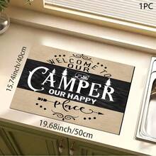 1 pieza Alfombrilla de drenaje/absorbente/secado con estampado minimalista para cafetera y vajilla - Protector de escritorio de poliéster absorbente con respaldo de goma antideslizante, para decoración de encimera de cocina - Mantel individual para bar en casa y mesa de comedor - Multicolor - Ver 7