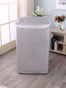 Open-Top Washing Machine Dust Cover, Oxford Cloth Waterproof Sun-Proof Dust-Proof Thickened Protective Cover, Appliance Protection Cover Suitable For Top-Loading Washing Machines, Thickened Oxford Cloth Fabric Effectively Waterproof Dust-Proof UV-Resistant, Protects Washing Machine From Sun And Rain To Extend Service Life, Open-Top Design Convenient For Easy Access To Clothes, Multiple Sizes Available To Fit Different Washing Machine Specifications, Suitable For Home, School Dorm, Office And Travel Storage Organization Scenarios, Essential Appliance Protection Item For Seasonal Storage, Keeps Washing Machine Always Clean And Like New. - Silver - View 5