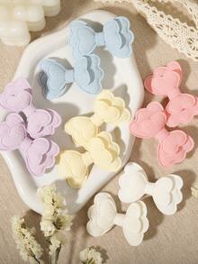 10er Pack mehrfarbige bedruckte Schleifen-Haarspangen, rutschfeste Seiten-BB-Clips zum Fixieren von losem Haar, sanfter Stil für Frühling/Sommer-Schuloutfits - Gemischte Farbe - Übersicht 8