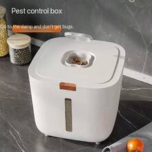 Cat And Dog Food Bucket, Assorted Rice Storage Box, Rice Container, Moisture- And Pest-Resistant, Sealed Container, Press-Button Lid, Thick-Walled. - 10L - View 3