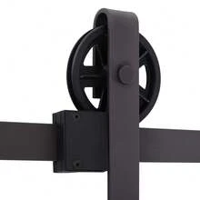 6ft Modern Single Sliding Barn Door Track Kit Set Closet Hardware For Single Wooden Door - T0001-01-363 - View 6
