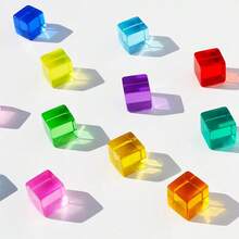 Kubus Permata Akrilik Pelangi Balok Mainan Edukasi Sensorik Anak-Anak Mainan Kristal untuk Belajar Warna, Cahaya, Bayangan, dan Susun (20pcs 30Pcs 40pcs) - MultiWarna - View 3