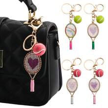 Tennis Racket Keychain, Cute Sports Mini Pendant, 4 Colors, Car Key Ring, Sports Keychain, Gift For Sports Enthusiasts - Multicolor - View 2