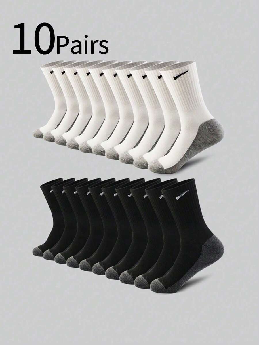 10 Pairs Colorblock Socks For Teens, Breathable & Moisture-Wicking ...