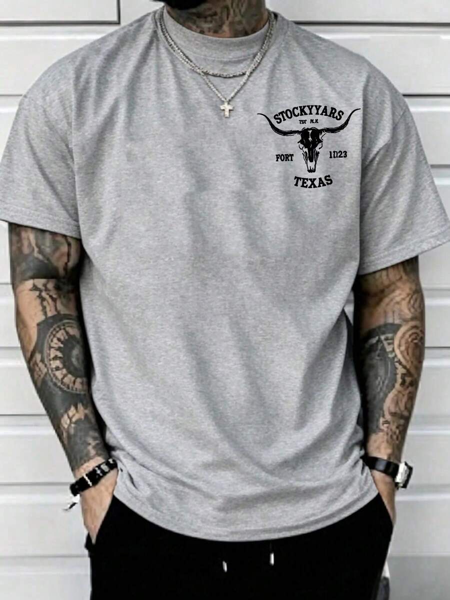 Men Sports Tees & Tanks - Grey - View 1