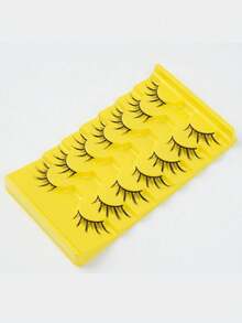 Natural Wispy Long Tail Manga Cat Eye Half False Eyelashes 7 Pairs Multipack, Soft 3D Faux Mink Strip Lashes Suitable For Halloween Cosplay Daily Look - 查看 7