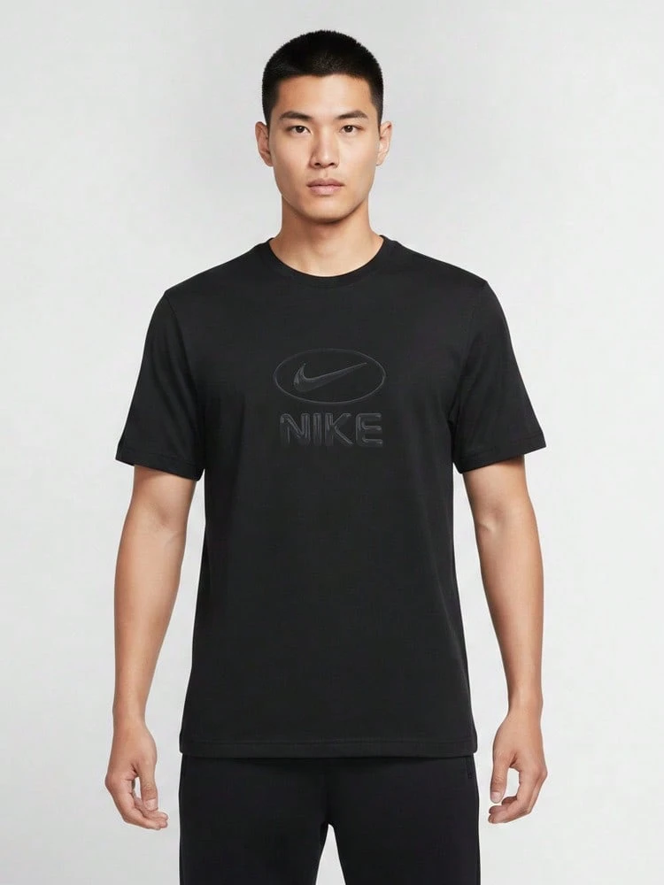 Nike Men's AS M NK DF UV HYVERSE TOP FLD Short Sleeve Knit Collarless T-Shirt TIM3596-010 - Black - View 1
