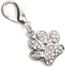 XKSRWE Dog Cat Collar Charm Rhinestones Paw Pendant Pet Accessory Jewelry - ColorA - View 5