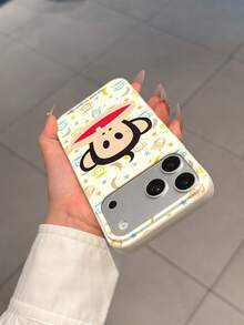Étui de téléphone en silicone liquide Paul Frank sous licence officielle, protection anti-chute complète pour l'appareil photo, motif de série de nuit avec singe à grande bouche, lune, étoile et hibou de dessin animé, nouveau style compatible avec iPhone 11/12/13/14/15/16/17 Pro Max et les téléphones de la série Galaxy, cadeau de vacances, trajet quotidien, protection anti-chute - Multicolore - Voir 4