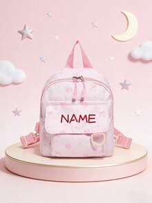 1pc Mini Back To School Personalized Customized Versatile Cute Strawberry Bow Backpack, Zipper Closure Nylon Material, Adjustable Shoulder Strap, Hand-Carry, Suitable For School, Shopping, Daily Commute, Outdoor Travel. Birthday Gift. - Multicolor - View 6