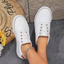 Casual Fashion Versatile Flat Women's Shoes - White - View 6