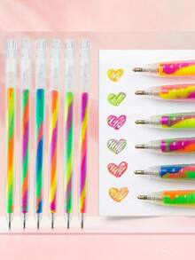 Glitter Gel Pens 1.0mm Tip Colorful Glitter Gel Pens, Fluorescent Markers, Suitable For Drawing, Doodling, Writing On Black Cardstock, Collage And All Craft Projects, Perfect Back To School Stationery School Supplies School Essentials - Sets - View 9