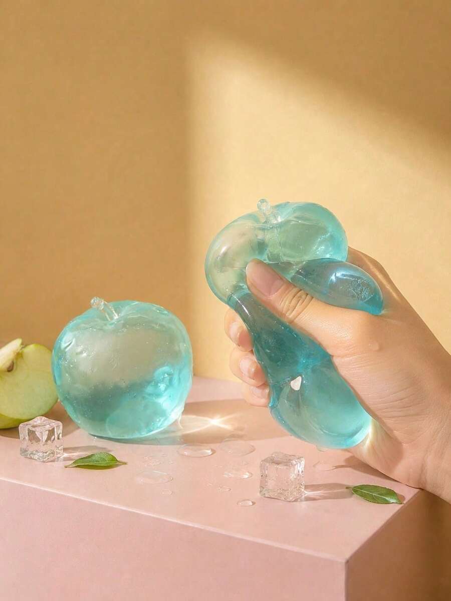 1個TPR材質蘋果擠壓玩具，麥芽糖蘋果慢回彈壓力球，指尖紓壓玩具，感官玩具，辦公室減壓小工具，緩解ADHD，適合生日禮物、禮品、獎品，完美禮物選擇
