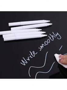 3/6pcs White Chalk Markers, Quick Drying Whiteboard Marker For Chalkboard, Led Writing Board Pen, Pen For Sticker Labeling, School Stuff , Erasable Marker Pen, Writing Drawing Marking Stationery, Back To School - Multicolor - View 3