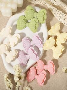 10er Pack mehrfarbige bedruckte Schleifen-Haarspangen, rutschfeste Seiten-BB-Clips zum Fixieren von losem Haar, sanfter Stil für Frühling/Sommer-Schuloutfits - Gemischte Farbe - Übersicht 10