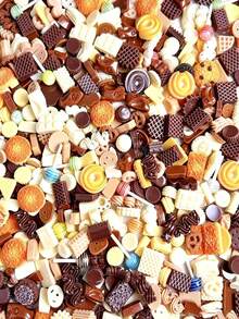 30pcs Random Mixed 3D Resin Multi-Style Chocolate Macaron Pizza Shaped Nail Art Decoration DIY Accessories - Multicolor - View 4