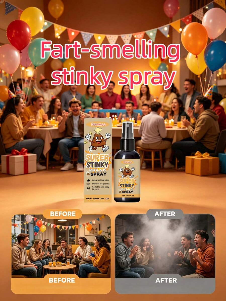 Fart Smell Spray, Realistic Fart Odor Prank Gag Prop, Party Interactive Toy - A - View 1