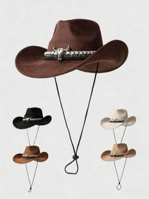 1pc Women's Cowboy Hat, Assorted Styles, Holiday Essential Accessory, Festival Outfit Accessory
