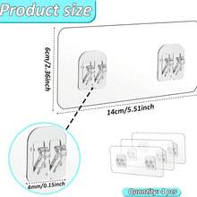 No-Drill Strong Adhesive Hook Bathroom Shelf Sticker Brushed Transparent Clip Seamless Claw Hook Accessory - Double Claw Hook - View 2