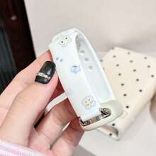 1pc Silicone Strap + 1pc Silicone Protective Case Combo, Cute Cartoon Soft Rabbit Print Silicone Pattern Design, Suitable For Xiaomi Band 10/9/8 Size, Quick Detachable Buckle Design, Supports NFC Version Sharing, Smart Sports Accessory, Couple Matching Strap - Multicolor - View 5