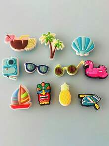 GCYCHENG Summer Holiday Style Beach Theme Shoe Accessories DIY Detachable Shoe Buckle Sun Beach Creative Street Shoe Decoration Christmas Gift Ornament - Multicolor - View 9