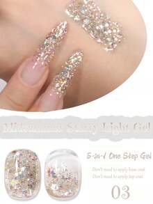 MISS SHAKA 10ml 5-In-1 One-Step Summer Nail Gel Polish, Powder Blue Gold Glitter Sequin, 2026 Super Shiny Galaxy White Fine Glitter, All-Season Popular Color Gel Nail Art Mini Set Series Nail Supplies - Multicolor - View 23
