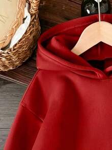 Tween Boy Letter Pattern Casual Daily Sweatshirt - Red - View 4