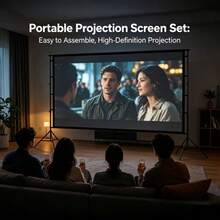 XBJ 72"/100" Projector Screen With Stand & Wall Mountable – 4K HD 16:9 PVC, 1.5 Gain, Wrinkle-Free Double Sided, Indoor/Outdoor For Backyard, Home Theater, Camping. Includes Tripod, Carry Bag & Ground Nails. Complete Kit For Proyector - View 6