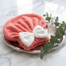 A Japanese-Style Hair Drying Cap For Women, Made From Soft Coral Fleece Material, Offers Excellent Water Absorption And Quick Drying. It Easily Wraps Around Long Hair, Eliminating The Risk Of Heat Damage From Hair Dryers. Comfortable And To Wear - Multicolor - View 10