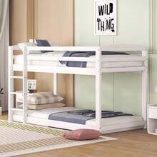 Kids Bed With Frame - Pine Wood Grey 90x200cm - 白色 - 查看 3