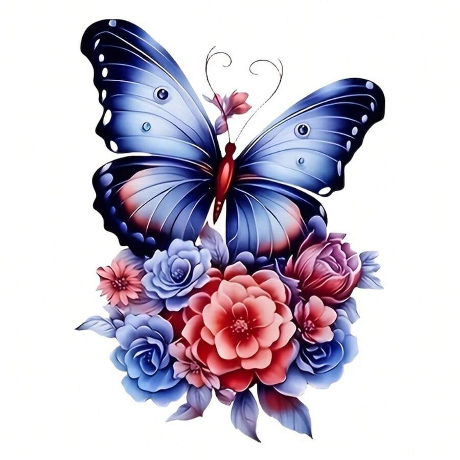 1/2/3pcs DTF Heat Transfer Iron-On Patches, Charming Butterfly And Floral Cartoon Patterns, Suitable For T-Shirts, Hoodies And Tote Bags, Used For Decorating Clothing And Home Holiday Decorations