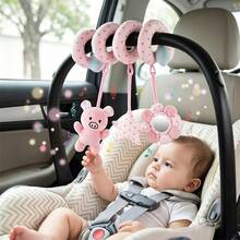 Baby Car Seat Spiral Hanging Toy, Pink Pig Pendant, Soothing Baby, Stroller Rattle Toy, Newborn Sensory Early Education Gift - Pink - View 2