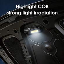 1/2PCS Rechargeable LED Flashlight, Cob Side Light-C Type Rechargeable, Portable Multifunctional Outdoor Flashlight With Clip/Magnet, Suitable For Hiking, Camping, Fishing, Running, Emergency Lighting - Black - View 2