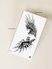 STARTTOOS Large Arm Tattoo Sticker For Men, Black Angel & Demon Dual Wing Pattern, Temporary Tattoo Sticker For Party Gift, DIY Holiday Gift, For Arm, Chest, Abdomen, Back, Leg, 1pc/Pack,Halloween Costume - Black - View 7
