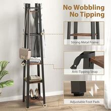 Industrial-Style Four Shelf Coat Stand - Brown/Black - T0001-01-3810 - View 7