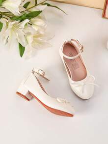 Spring/Autumn New Children's High Heel Bow Decor Shoes, Daily Wear, Dance Shoes, Wedding Shoes - White - View 6