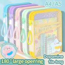HUAJIE - Bolsa de Archivo con Cierre deúltiples Capas para Niños, Tamaño A4/A5, Carpeta de Almacenamiento de Documentos Portátil de Gran Capacidad con Asa, Bolsa de Archivo Multifuncional - Negro - Ver 2