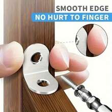 30pcs L-Shaped Right Angle Corner Brackets, Triangular Support Fixing Brackets For Cabinet Shelves, Furniture Tables, Chairs, Storage Racks, Wood Board Splicing Connectors, Furniture Board Right Angle Installation Accessories, Shelf Load-Bearing Fixing Connectors - Silvery - View 8