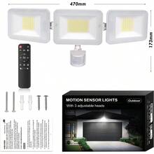 人感センサーライト LEDセンサーライト 屋外 42w【リモコン操作 常時点灯機能】4200LM 高輝度 人感センサー投光器 IP66防水 夜間センサーモードと24Hセンサーモード 防犯照明 駐車場 玄関灯 倉庫 町内の防犯灯 PSE認証済 - 100W - チェックする 9