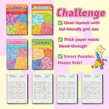 Buku Latihan Sudoku untuk Anak-Anak, Teka-Teki Angka Penalaran Logis, Buku Kerja Tunggal, Pilih Level 3-6 6-9 9-12 12+ - Buku Sudoku - View 3