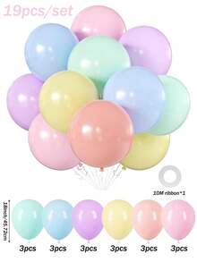 163pcs Macaron Color Pastel Balloon Arch Kit For Birthday Party, Baby Shower, Christening, Gender Reveal Party And Wedding - Multicolor - View 10